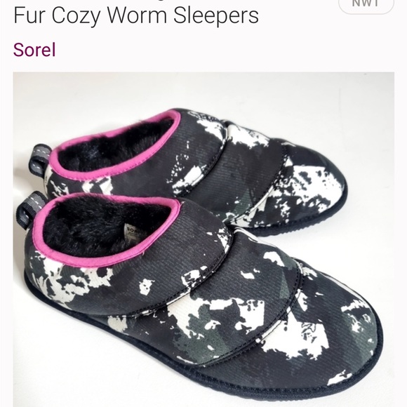 Sorel Go Bodega Run Slippers Faux Slip on Quarry Black Size 6 - Picture 2 of 16